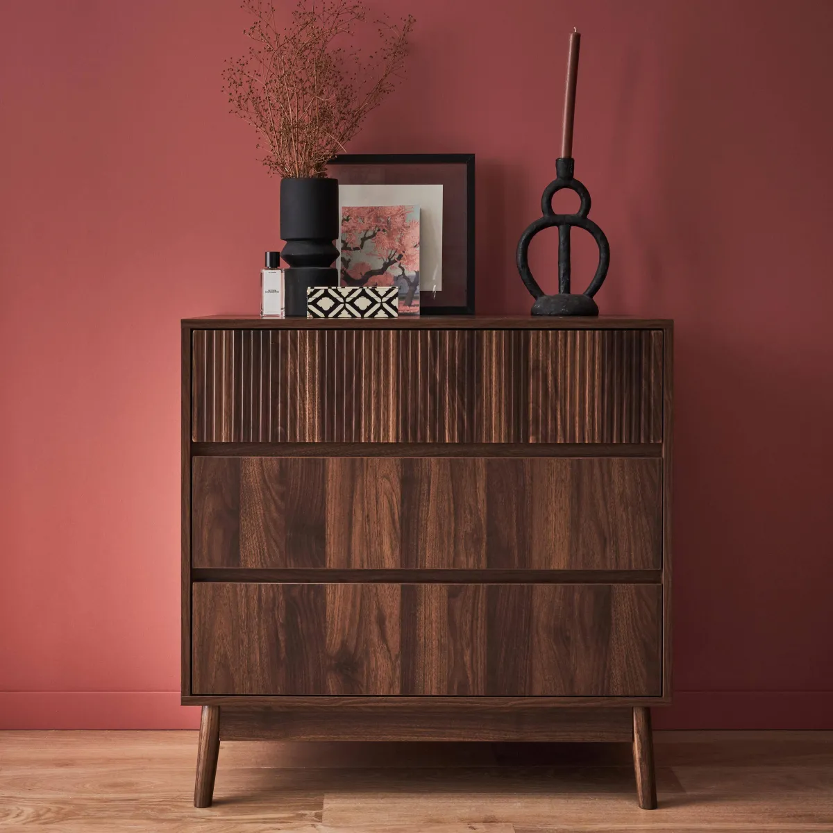 sweeek Cassettone effetto legno, 3 cassetti