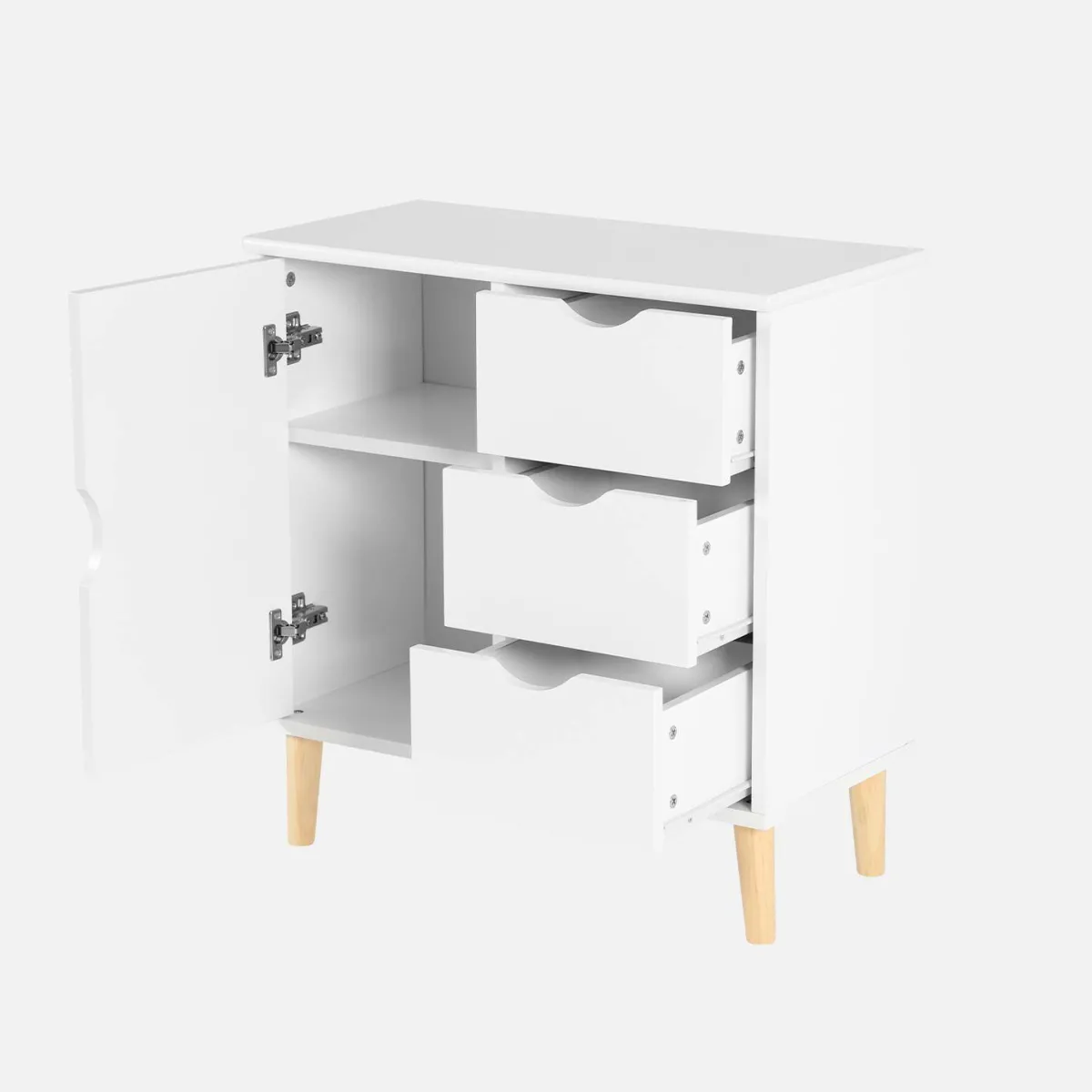 sweeek Cassettone per bambini, 1 anta e 3 cassetti