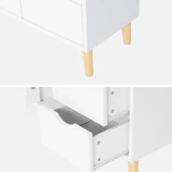 sweeek Cassettone per bambini, 1 anta e 3 cassetti