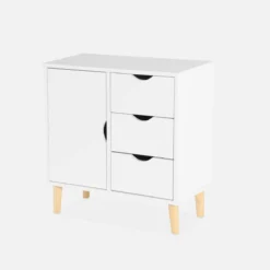 sweeek Cassettone per bambini, 1 anta e 3 cassetti