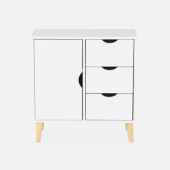 sweeek Cassettone per bambini, 1 anta e 3 cassetti