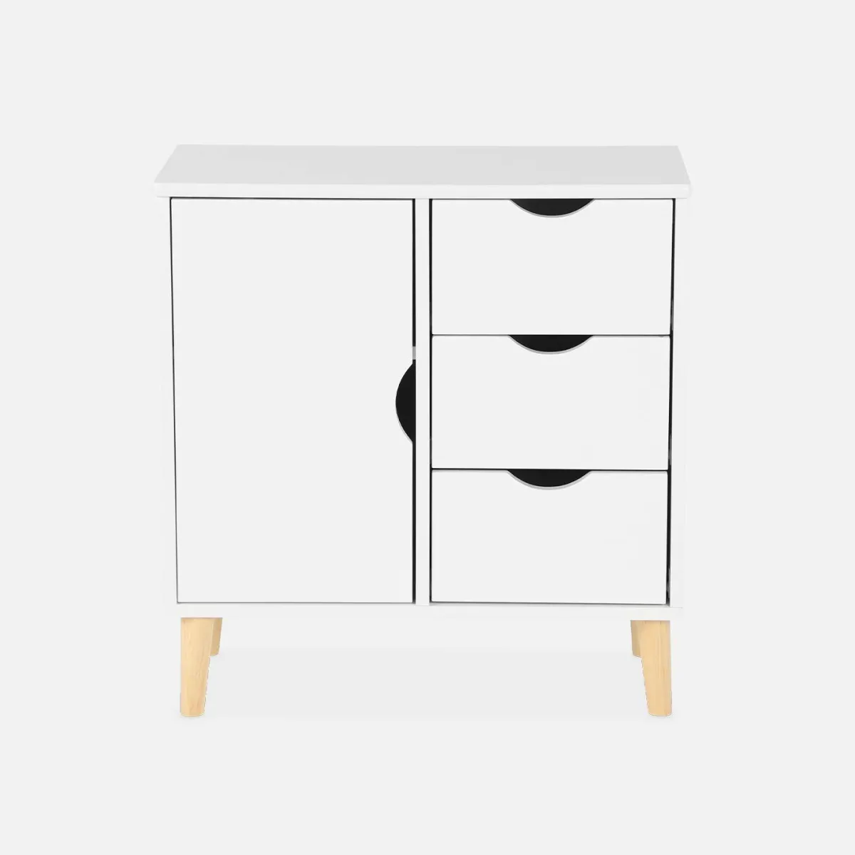 sweeek Cassettone per bambini, 1 anta e 3 cassetti