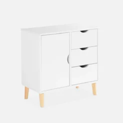 sweeek Cassettone per bambini, 1 anta e 3 cassetti