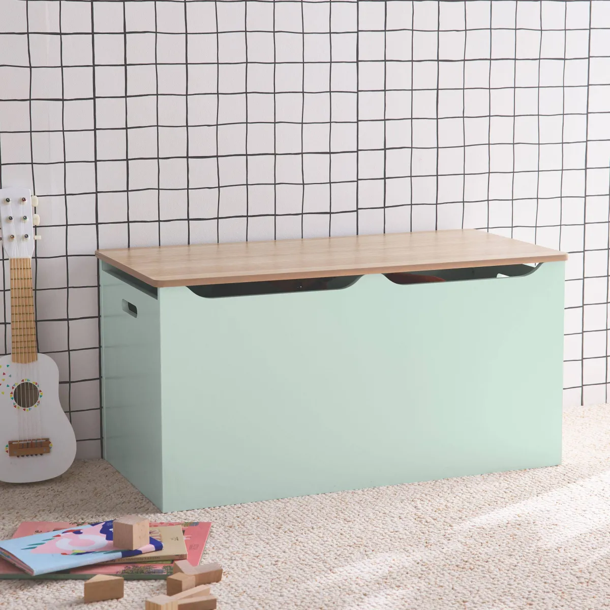 sweeek Cassettone per giochi effetto legno bianco