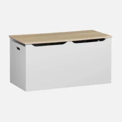 Cassettone per giochi effetto legno bianco