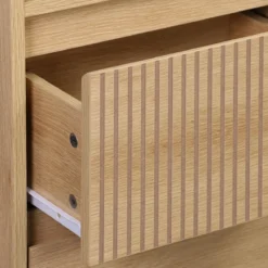 sweeek Colonna di stoccaggio decorativa in legno con 3 ripiani e 2 cassetti