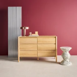 sweeek Comò decorazione legno 6 cassetti