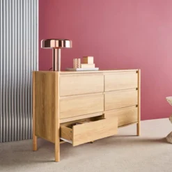 sweeek Comò decorazione legno 6 cassetti