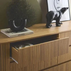 sweeek Comò decorazione striato 6 cassetti