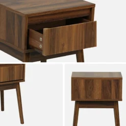 sweeek Comodino decorazione legno 1 cassetto