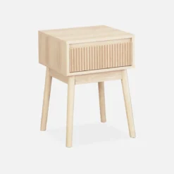 Comodino decorazione legno 1 cassetto
