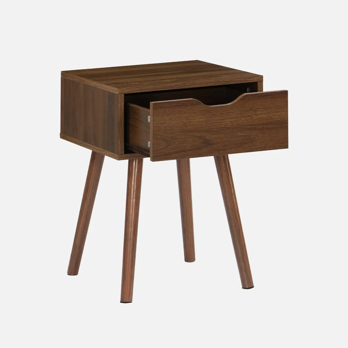 sweeek Comodino effetto legno 1 cassetto marrone