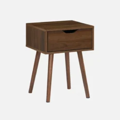 sweeek Comodino effetto legno 1 cassetto marrone