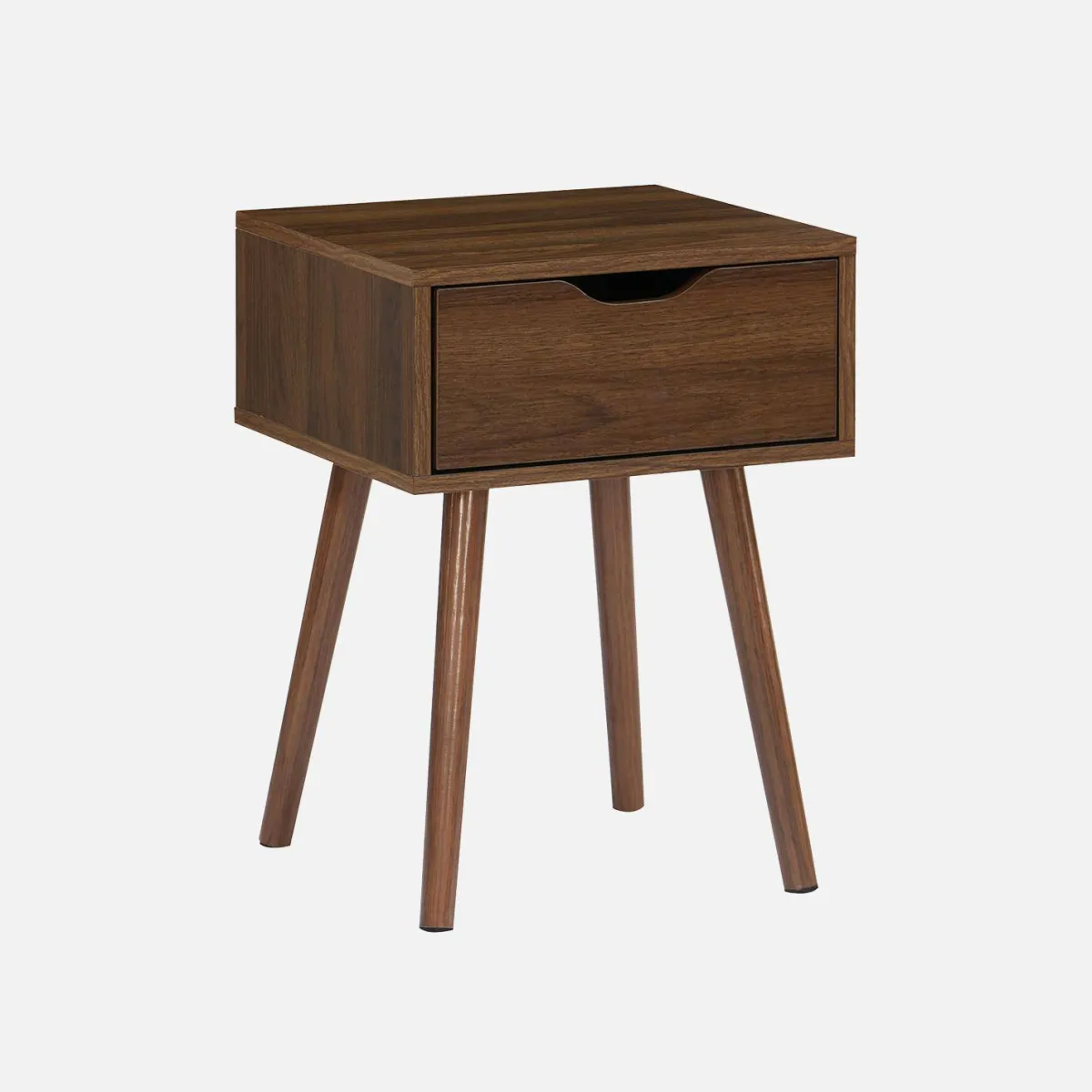 sweeek Comodino effetto legno 1 cassetto marrone