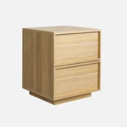sweeek Comodino effetto legno 2 cassetti
