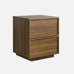 Comodino effetto legno 2 cassetti