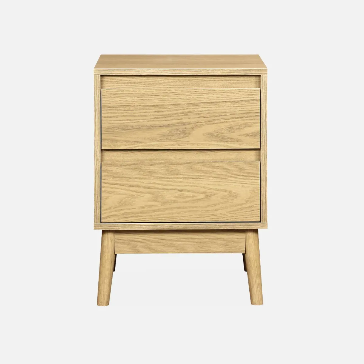sweeek Comodino effetto legno con due cassetti