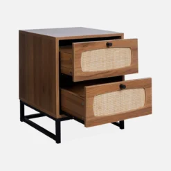 sweeek Comodino effetto legno e canna