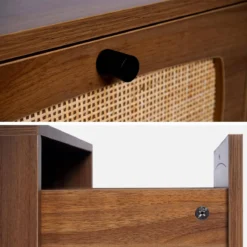 sweeek Comodino effetto legno e canna