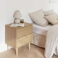 sweeek Comodino effetto legno naturale