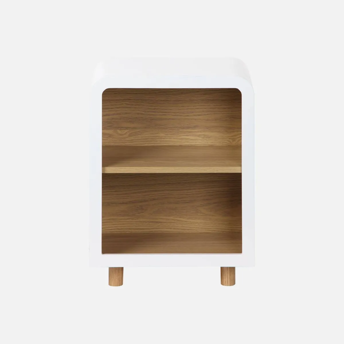 sweeek Comodino effetto legno, 2 nicchie