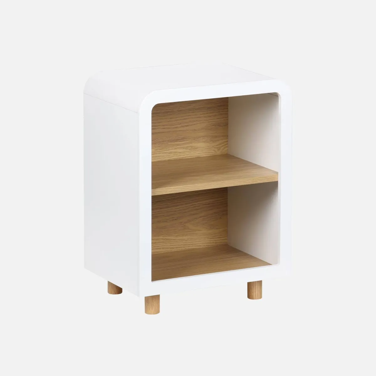 sweeek Comodino effetto legno, 2 nicchie