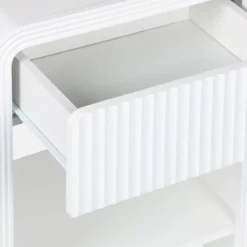 sweeek Comodino effetto legno scanalato 1 cassetto, 1 ripiano