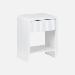 sweeek Comodino effetto legno scanalato 1 cassetto, 1 ripiano