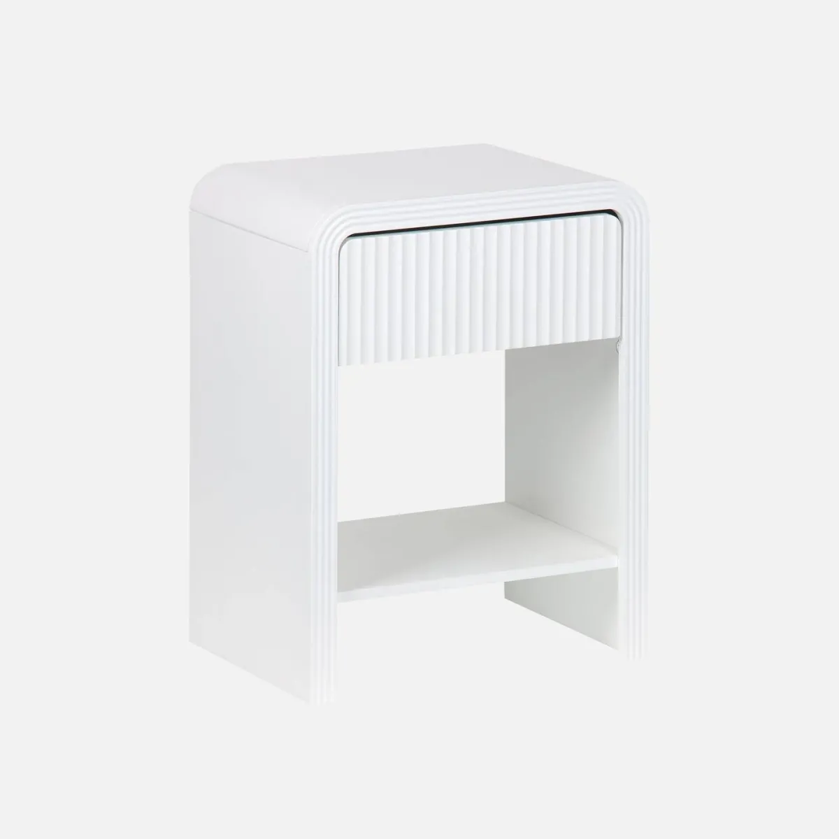 sweeek Comodino effetto legno scanalato 1 cassetto, 1 ripiano