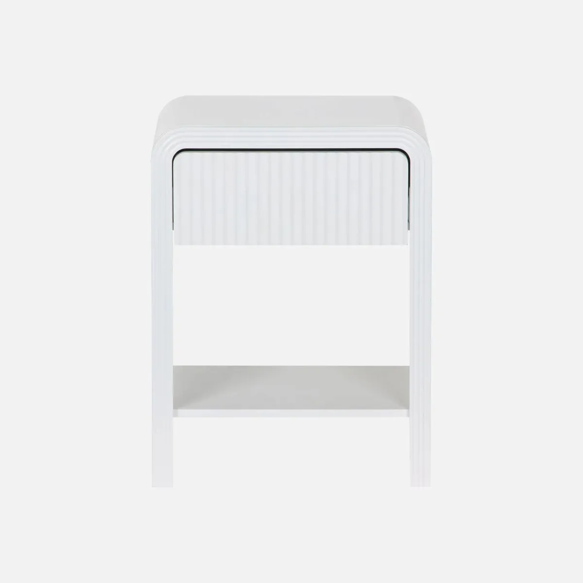 sweeek Comodino effetto legno scanalato 1 cassetto, 1 ripiano