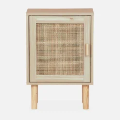 sweeek Comodino in canna e legno