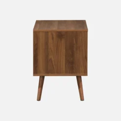 sweeek Comodino in legno tinto noce, 2 cassetti