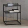 sweeek Comodino in metallo nero con ripiano