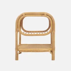 sweeek Comodino in rattan naturale curvato 1 ripiano 1 nicchia