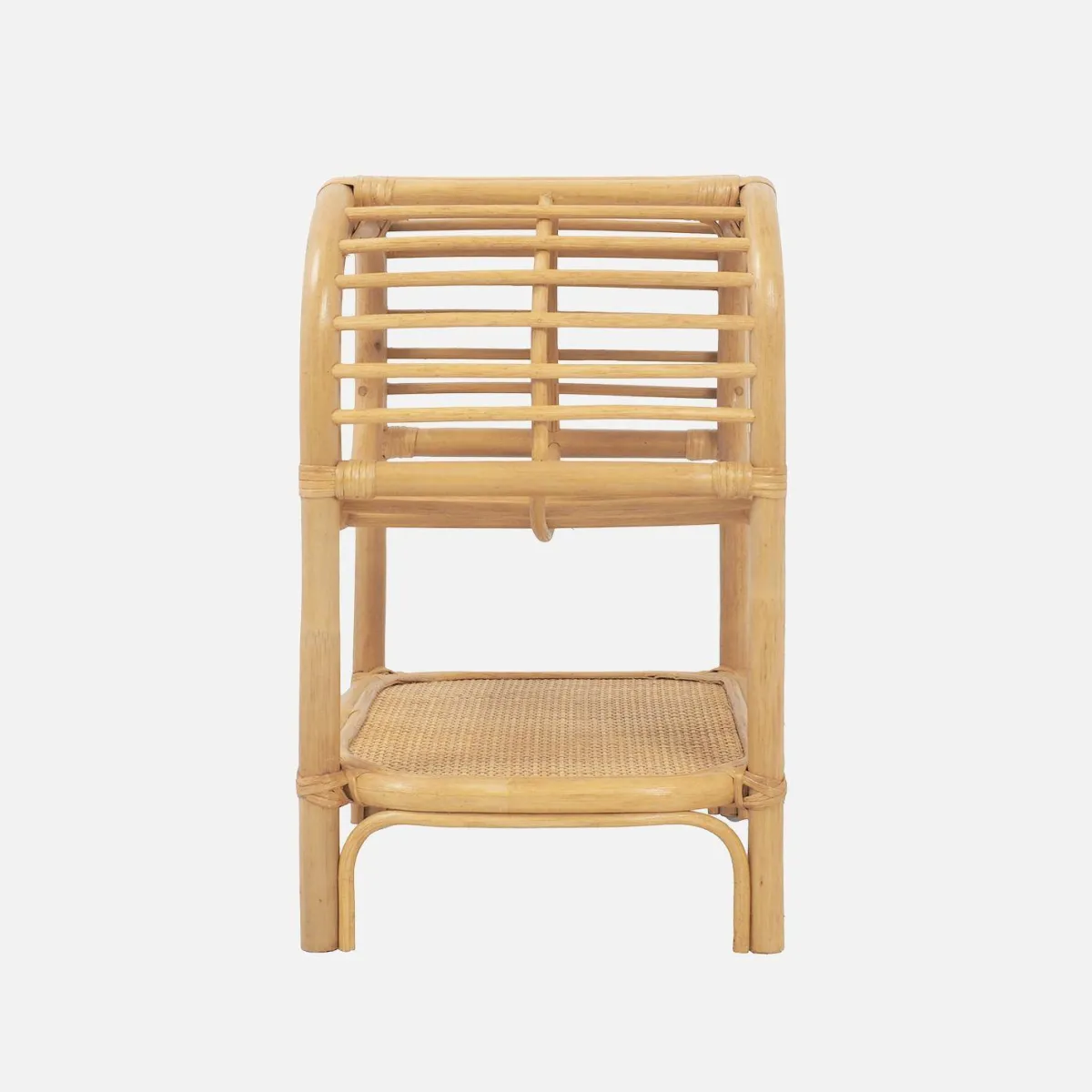 sweeek Comodino in rattan naturale curvato 1 ripiano 1 nicchia