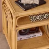 sweeek Comodino in rattan 1 ripiano 1 vano portaoggetti