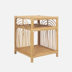 sweeek Comodino in rattan 1 ripiano 1 vano portaoggetti