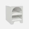sweeek Comodino organico effetto legno bianco, 2 nicchie Mobileoggetti