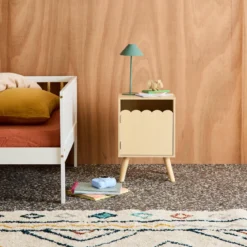 Comodino per bambini decorazione legno 1 anta
