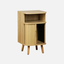 sweeek Comodino scandinavo decorazione legno 2 porte scorrevoli