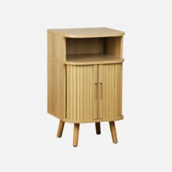 sweeek Comodino scandinavo decorazione legno 2 porte scorrevoli