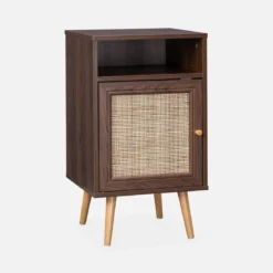 Comodino scandinavo in vimini
