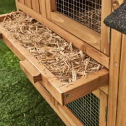 sweeek Conigliera in legno per conigli e roditori con recinto, 4 conigli