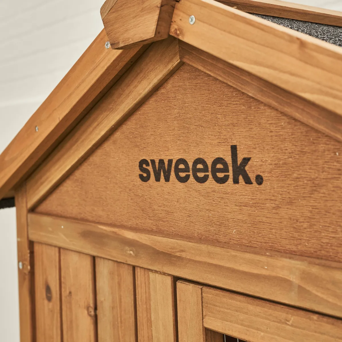 sweeek Conigliera in legno per conigli e roditori con recinto, 4 conigli