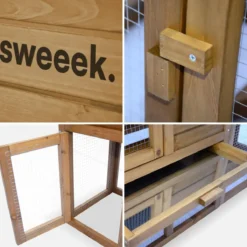 sweeek Conigliera in legno per 4 conigli