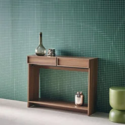 Console effet legno 2 cassetti e ripiano, 100cm