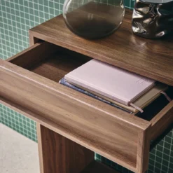 Console effet legno 2 cassetti e ripiano, 100cm