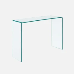 Console rettangolare in cristallo temperato, 110cm