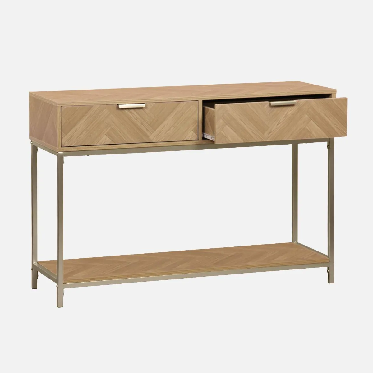 sweeek Consolle a spina di pesce con effetto legno, 110cm