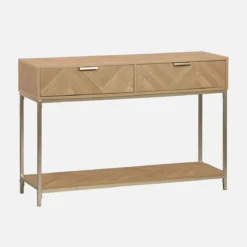 sweeek Consolle a spina di pesce con effetto legno, 110cm
